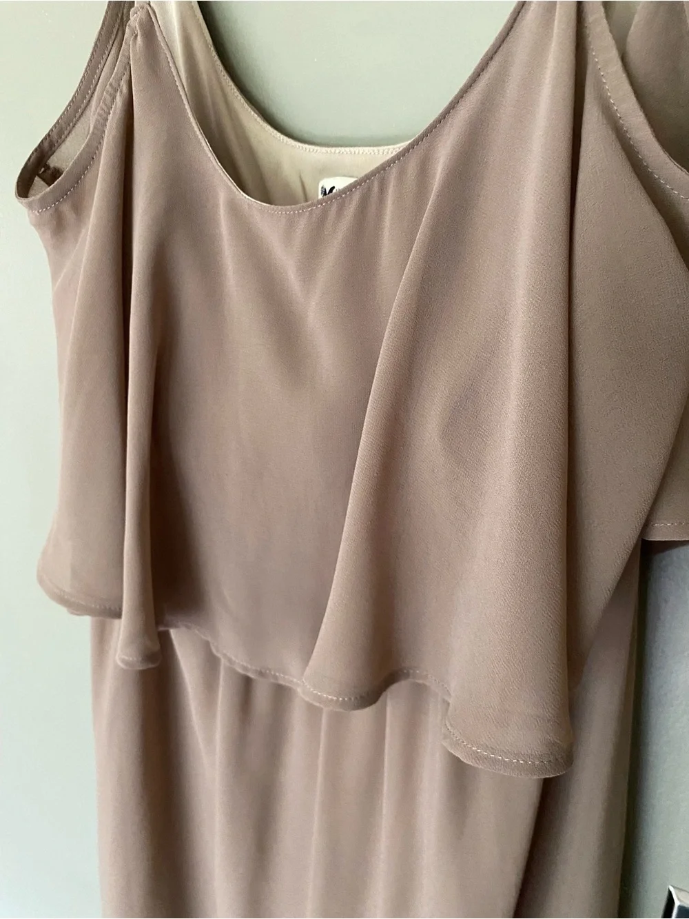 SHOW ME YOUR MUMU Caitlin Chiffon Cold Shoulder Ruffle Maxi Dress Size Medium